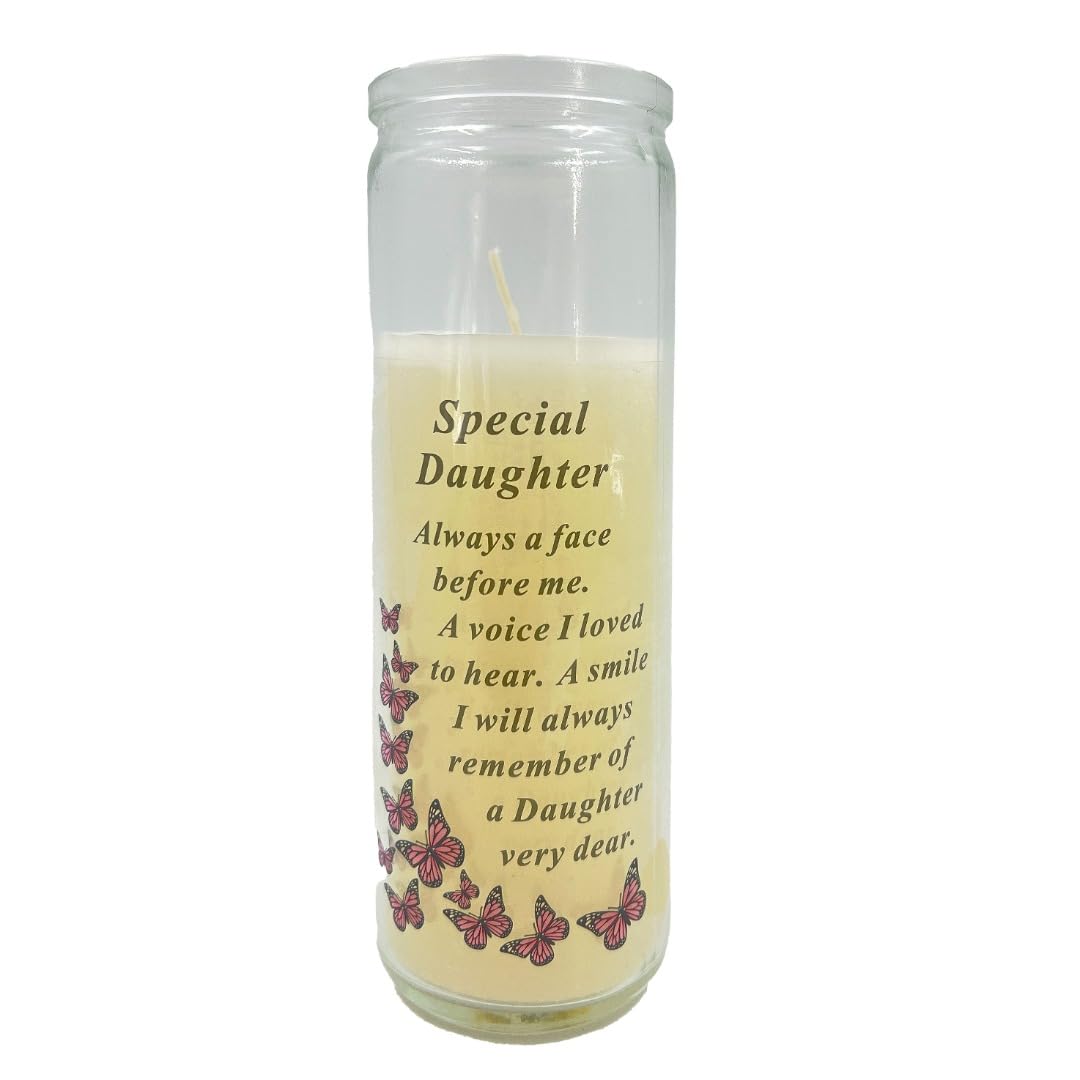 Angraves Special Daughter Memorial Wax Candle with Verse Graveside Grave Ornament