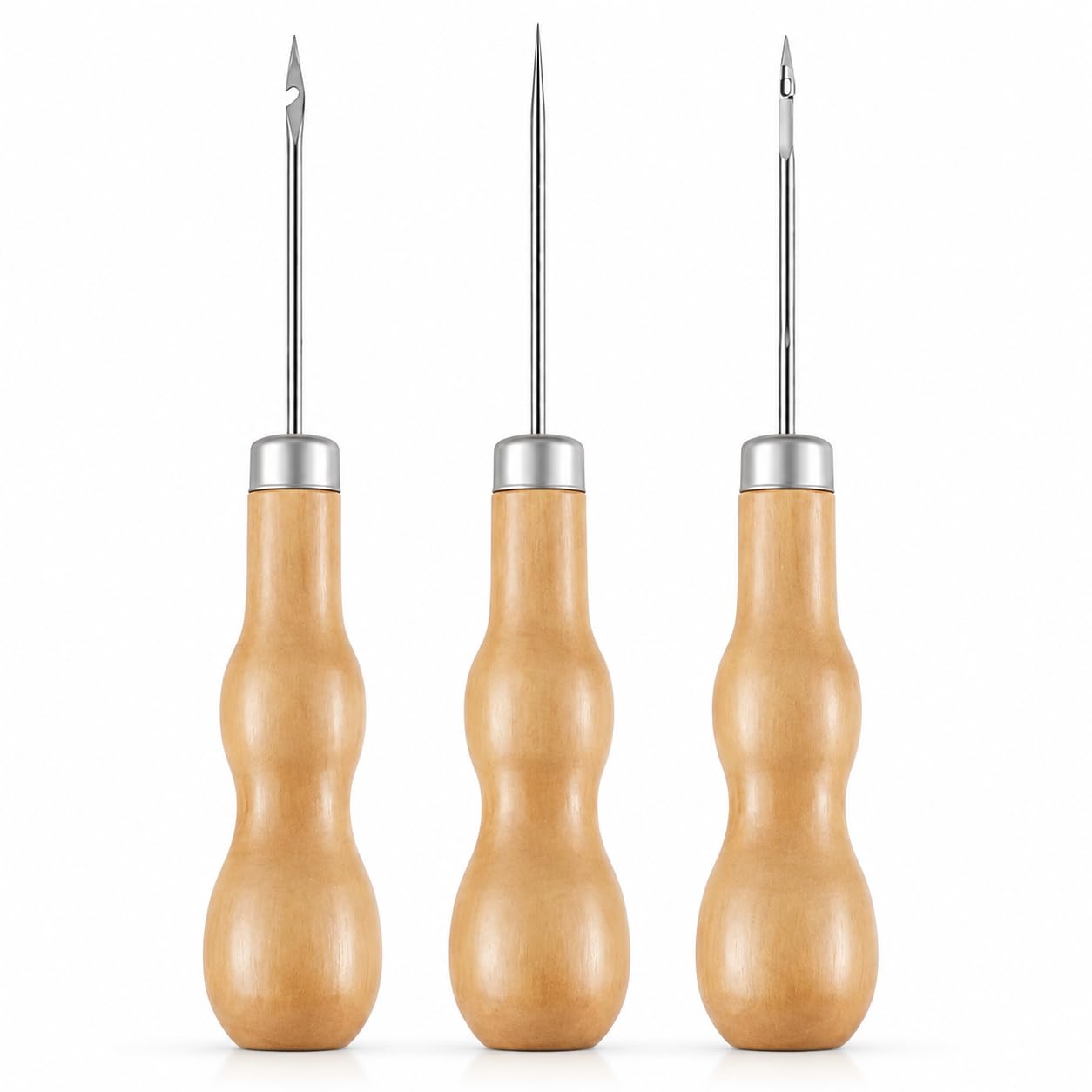 The Craft Deals Candle Wick Tool Set | Sewing Awl Punching Wooden Handle Needle for Candle Making Canvas | Leathercrafts | Leathercraft Tools | Hand Stitcher Kit-image-9