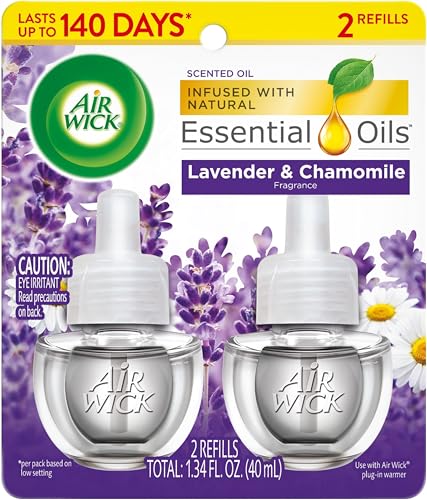 Image of Air Wick Plug in Scented Oil Refill, Lavender & Chamomile, Essential Oils, Air Freshener (Pack of 12)