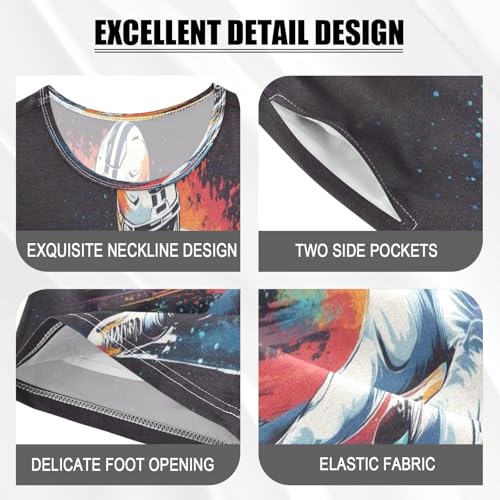 ALAZA American Football Watercolor Black Pajamas Set Short Sleeve Cotton Sleepwear Summer Pjs 2 Piece 5-14Y4