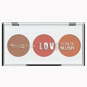 Paleta de Blush Trio Max Love - Super Pigmentado, Maquiagem Profissional, Cor 3 - Alta Fixação