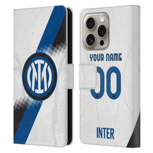Protection iPhone 16 Pro personnalisable étui portefeuille cuir Inter Milan Away