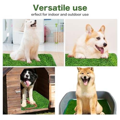 Kunstrasen Outdoor Hundeklo, 71x46 cm Wiederverwendbare Hundetoilette Hochdurchlässige Weich Langlebig, Welpentoilette Trainingsunterlagen für Hunde Balkon Zuhause Wohnung Rasen Dekoratio
