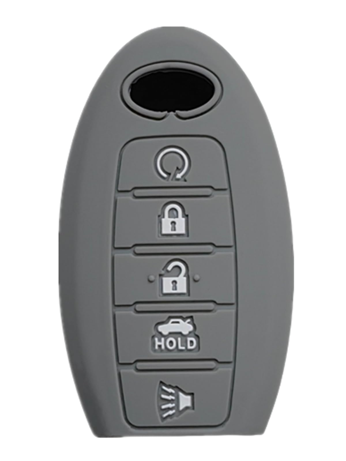 Rpkey Silicone Keyless Entry Remote Control Key Fob Cover Case Protector Replacement Fit for Infiniti g35 qx56 fx35 q50 g37 m35 qx60 i35 qx80 q60 qx30 for 5 Buttons（Gray） S180144014