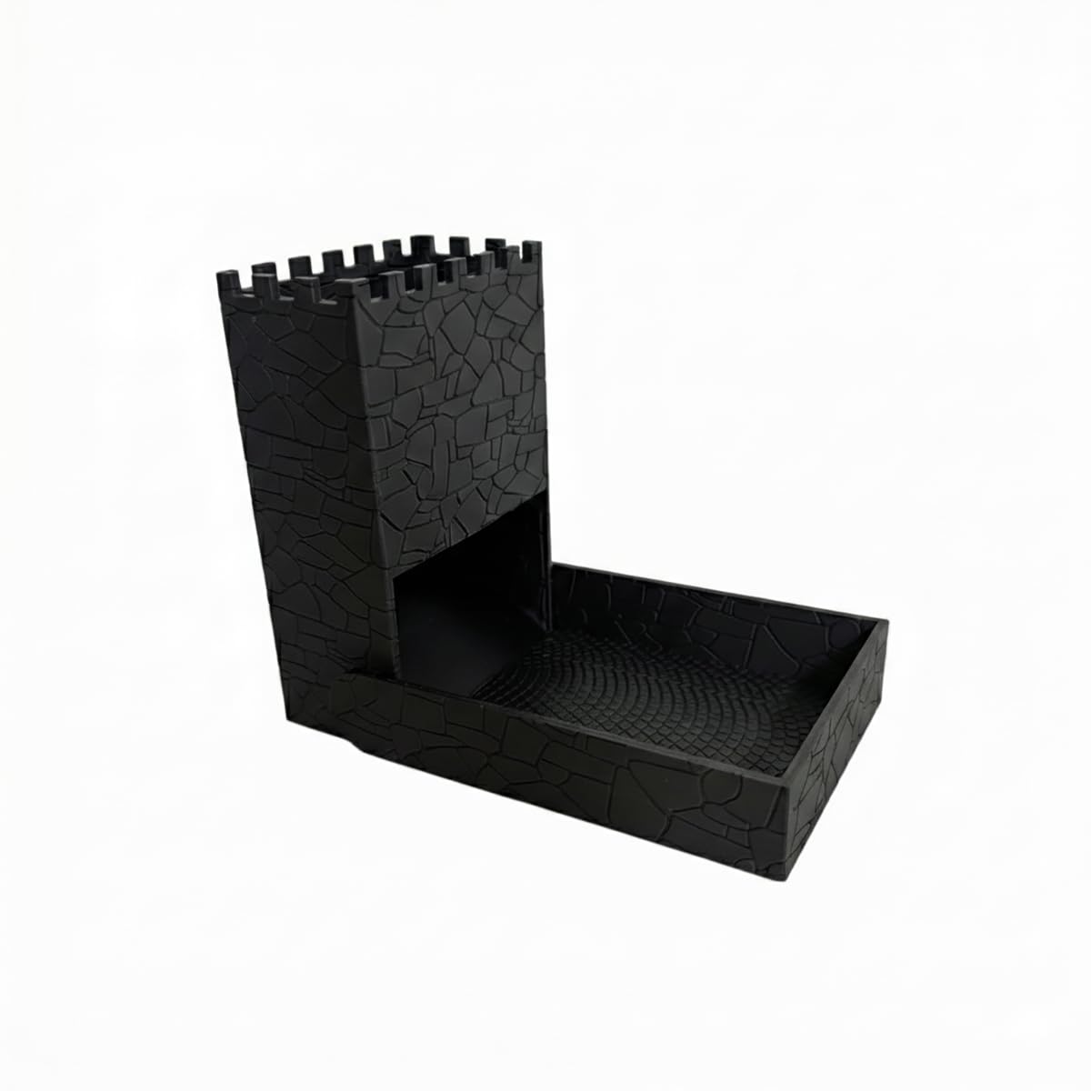 Torre di dadi pieghevole portatile, design castello nero, rullo compatto per dadi pieghevole per giochi di ruolo da tavolo e giochi da tavolo