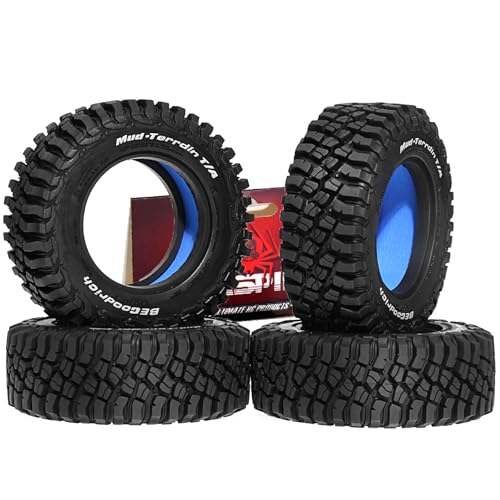 REDSPIDER 1.9'' Crawler Tires OD 89MM/3.54'' (4PCS) Dual Stage Closed Cell Inner Car Crawler Tire Foams for 1/12 RC Crawler MJX H12Y+ MN-128 (Tire)