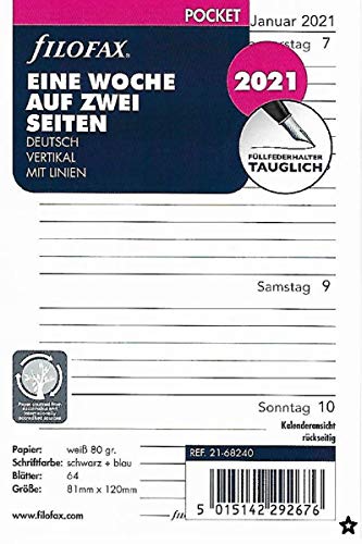 Filofax 2021 - Agenda tascabile formato A7, 1