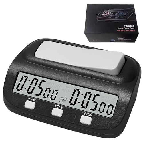 XUXLEKK Minuteur d'Échecs Numérique, Horloge d'Échecs Numérique Professionnelle, Compte à Rebours/Bonus/Délai, 5 en 1 Timer Echec avec Grand Bouton...