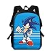 Produktbild LINGJIA Sonic Schultasche Kindengarten School Umhängetasche Cartoon Animal Pattern Kleinkindtasche Für Kinder Blue Sonic Hedgehog Bedruckte Schultaschen