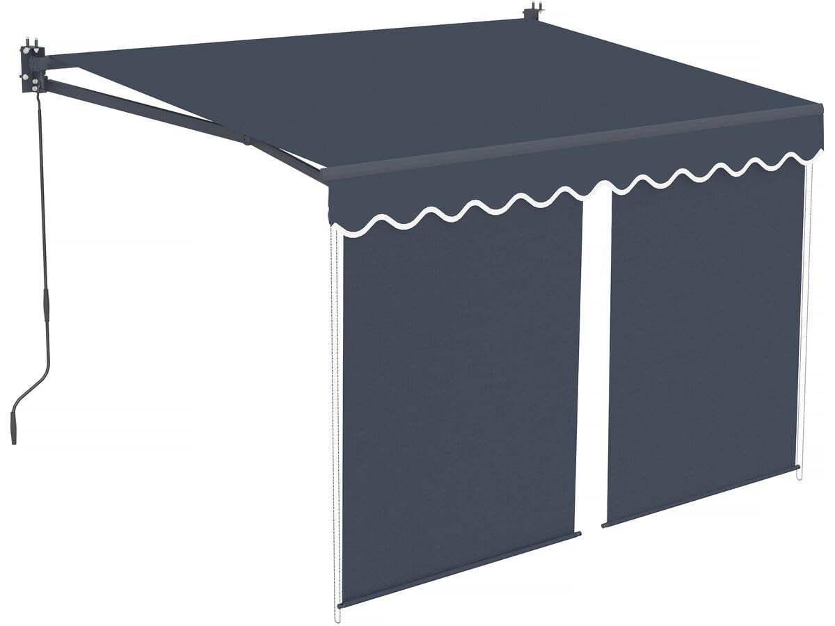 Store banne avec Lambrequin en Aluminium 2 x 3 m Shadow - Gris Anthracite
