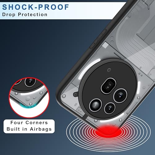 Image of CEDO Backcover for Nothing Phone 3a Pro (5G) | Camera Protection Bump Shockproof Edge | Ultra Hybrid Transparent Acrylic Clear TPU+PC Hard Backcase Cover (Black)