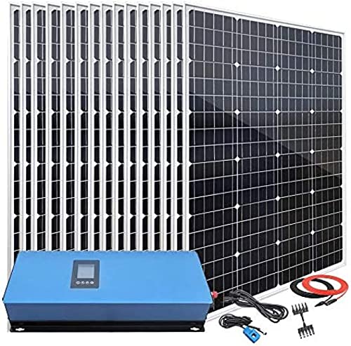 1800W Home Grid Tie Solar Kit On Grid System: 15pcs 120W Monocrystalline Solar Panel + 200W MPPT Solar Grid Tie Power Inverter,1800w Kit with 2000w Inverter,3POUR3