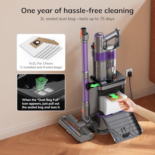 ILIFE Cordless Stick Vacuum Cleaner with Auto-Empty System for Pet Hair - image 3