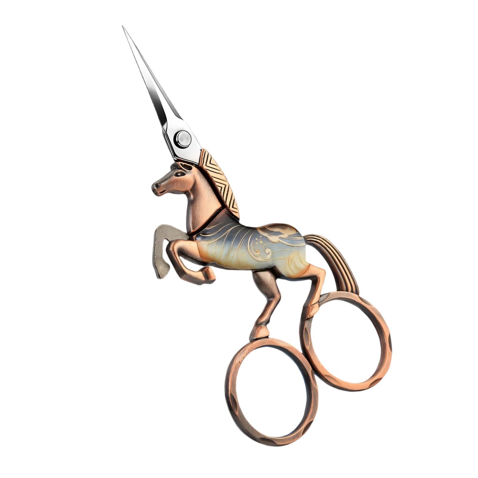 Yrohgkpn Bronze Antique Embroidery Scissors Rustproof Stainless Steel Small Sewing Shears Chinese Fashion