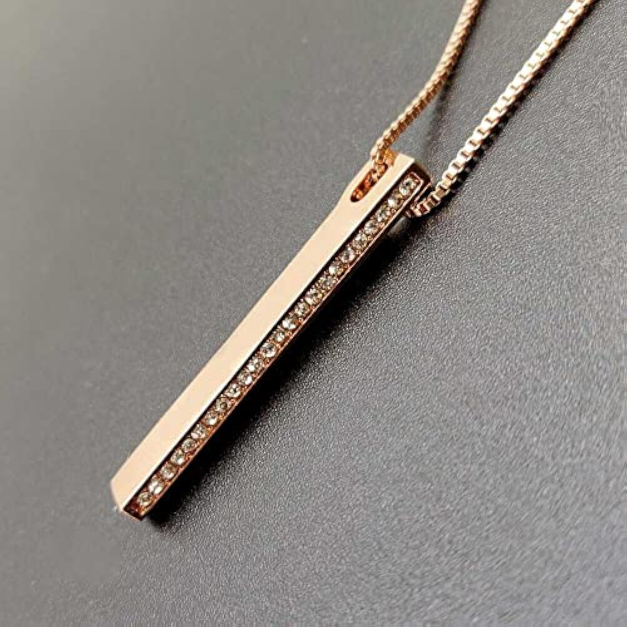 Bling Queen Long Bar Pendant With Cubic Zirconia
