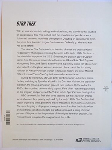 20 Star Trek USPS Forever First Class Postage Stamps Enterprise Classic TV (5 Sheets of 20 Stamps)