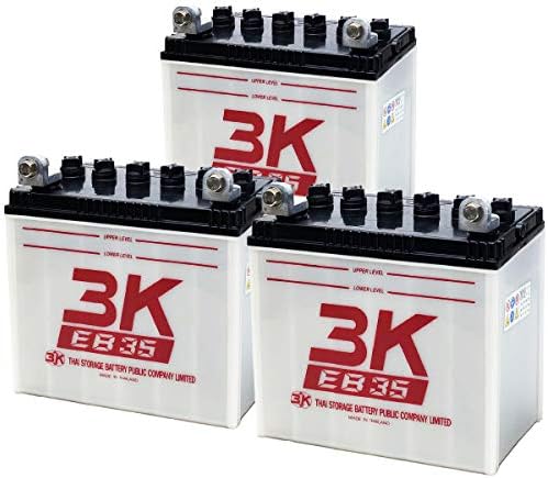 Amazon サイクルバッテリー Eb35 3個セット ボルトナットl型端子 Supre Natto スーパーナット 車 バイク 車 バイク