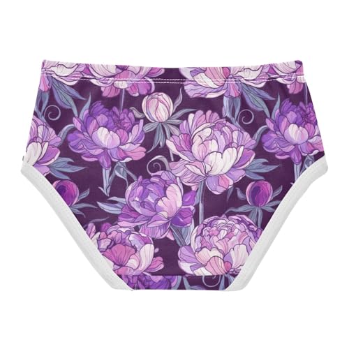 Joisal Cotton Girls Underwear Toddlers Peony Flowers Purple Aesthetic Little Girl Panties Aesthetic Briefs Undies Kids 2t2