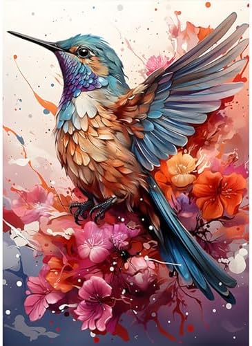 Kit Peinture Diamant Colibri 5D - Pour Adultes Et Enfants - Format 20 X 20 Cm - Loisir Créatif Apaisant