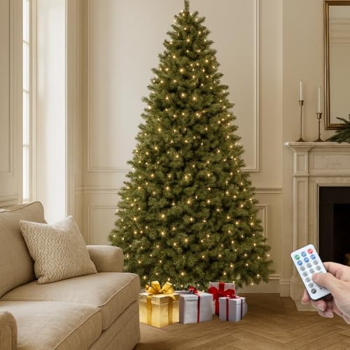 YITAHOME Prelit Christmas Tree 7.5ft with Remote, Green Spruce Christmas Tree for Home, Office, Party Decoration with 1346 Branch Tips and 550 Lights