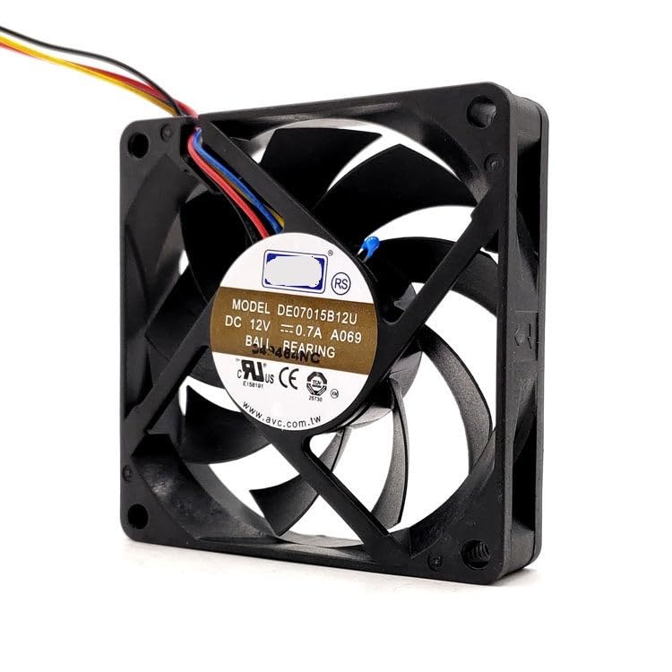 DE07015B12U 12V DC 0.7A 70x70x15mm 2.3.4-Wire Temperature Control Fan 7CM for Power Supplies & Industrial(3 Lines)