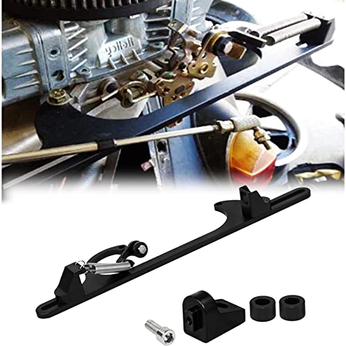 Lotcesfun Throttle Pull Cable Bracket 4150 And 4160 Series Aluminum Carburetor Bracket With Adjustable Dual Return Stainless Steel Spring (Black) #TOP3