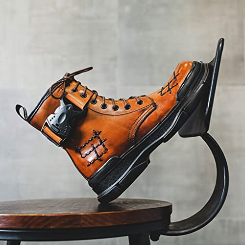 Bottines à plateforme en cuir véritable chaussures décontractées rock - 4