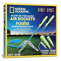 NATIONAL Geographic Luft-Raketenwerfer für Kinder – Starte leuchtende Raketen bis zu 3 m hoch, Outdoor-Spielzeug für Kinder von 8–12 Jahren, Glow-in-The-Dark Raketen-Set