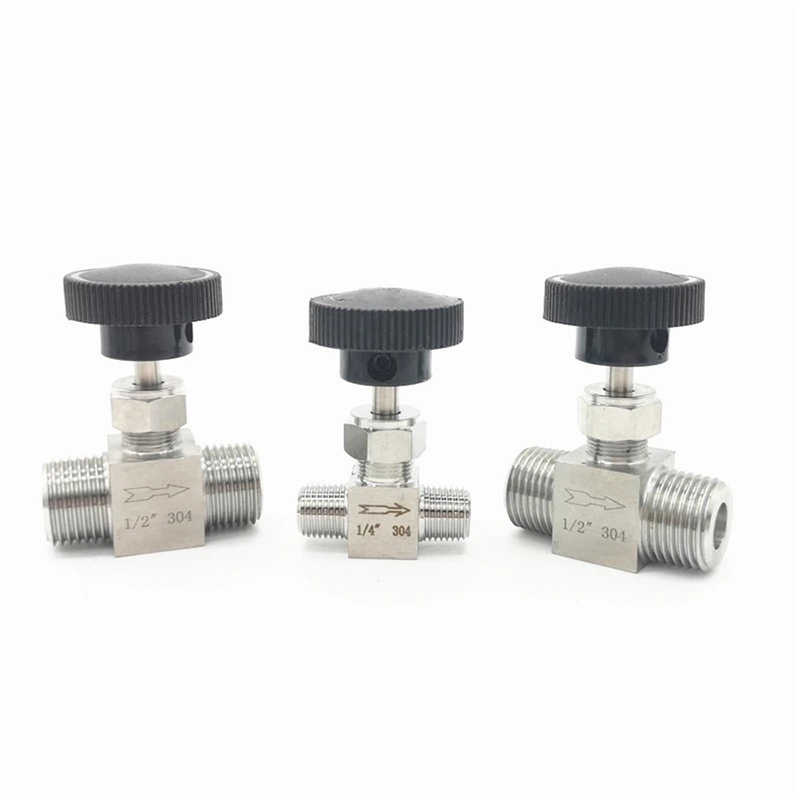 valvola limitatrice pressione Valvola di Sovrappre 1/8" 1/4" 3/8" 1/2" BSP Filettatura maschio uguale Valvola a spillo di intercettazione del controllo del flusso in acciaio inossidabile SS 304(1/2")