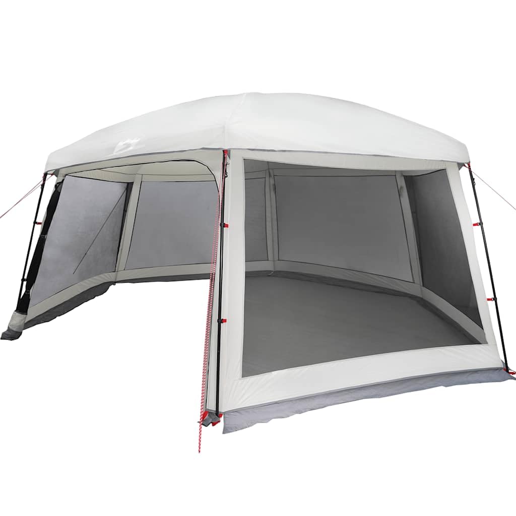 vidaXL Poolzelt mit abnehmbarem Überzelt Netzwänden Grau 618x532cm