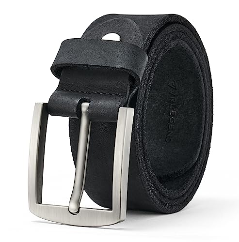 VRLEGEND Cintos homem cinto homem cinto pele homem vintage cinto de couro 38 mm castanho/preto, ideia de presente para homem, Preto