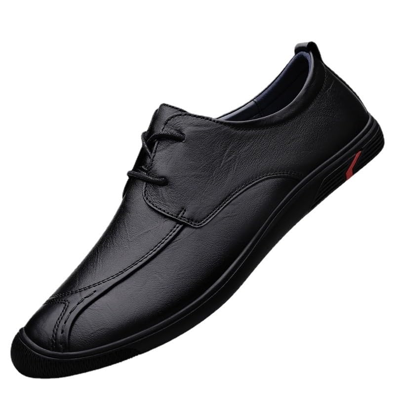 Men's Orthopedic Dress Shoes Men Slip On Pointed Toe Derbys Classic Formal Business Shoes Lace Up Casual Comfortable Walking Shoes for Men(Black,7)