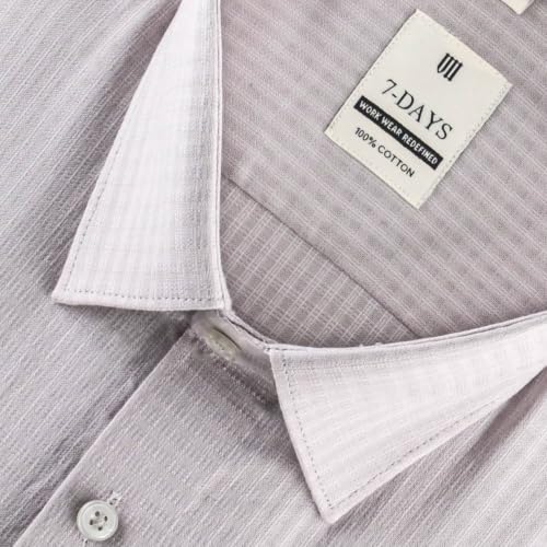 Image of 7-DAYS Premium Men's Formal Shirts - Cotton, Self-Design, Full Sleeve, Regular Fit, with Pocket, Stylish Office Shirts for Men