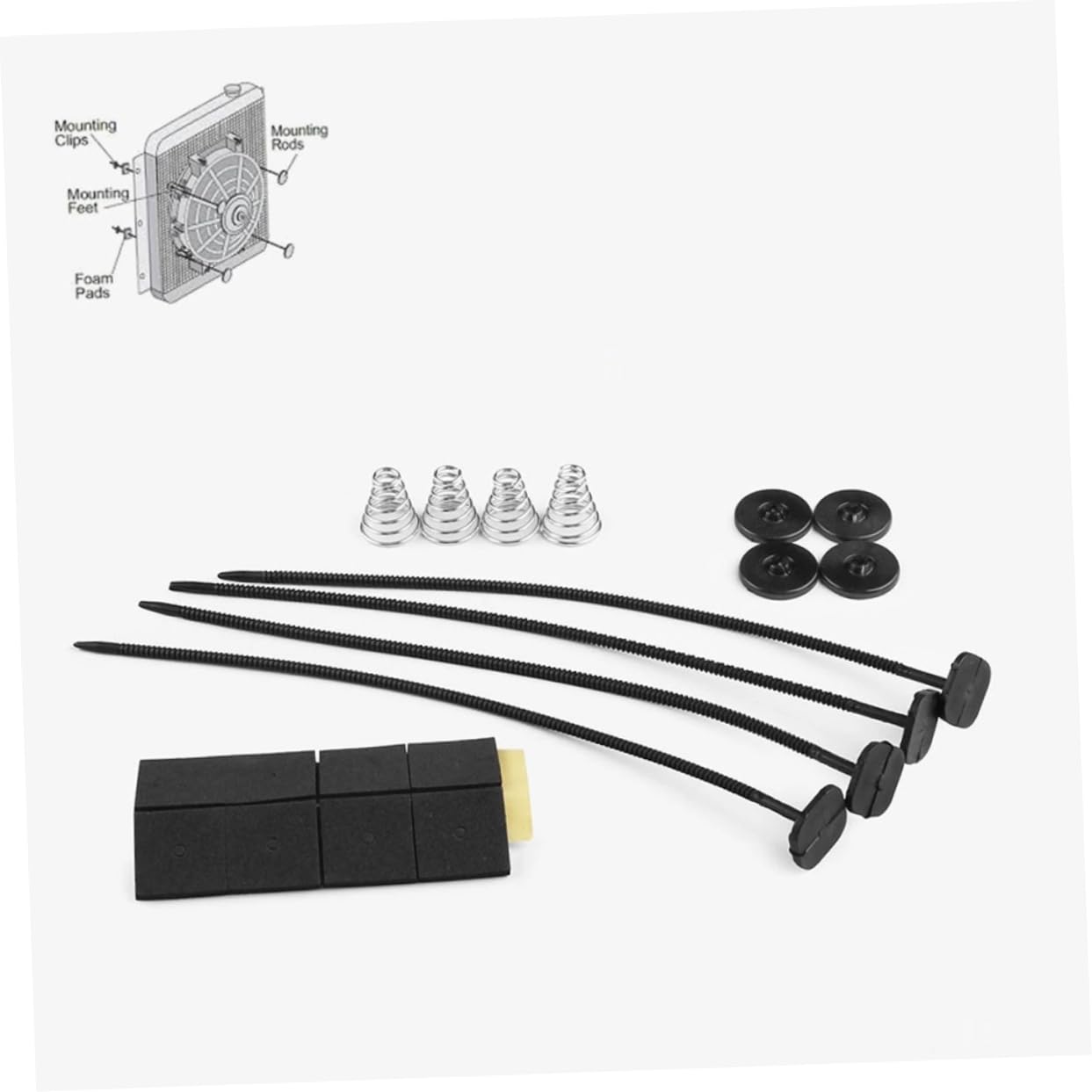 Garneck Kühlerventilator Halterung - 2er Set Universal Montagezubehör