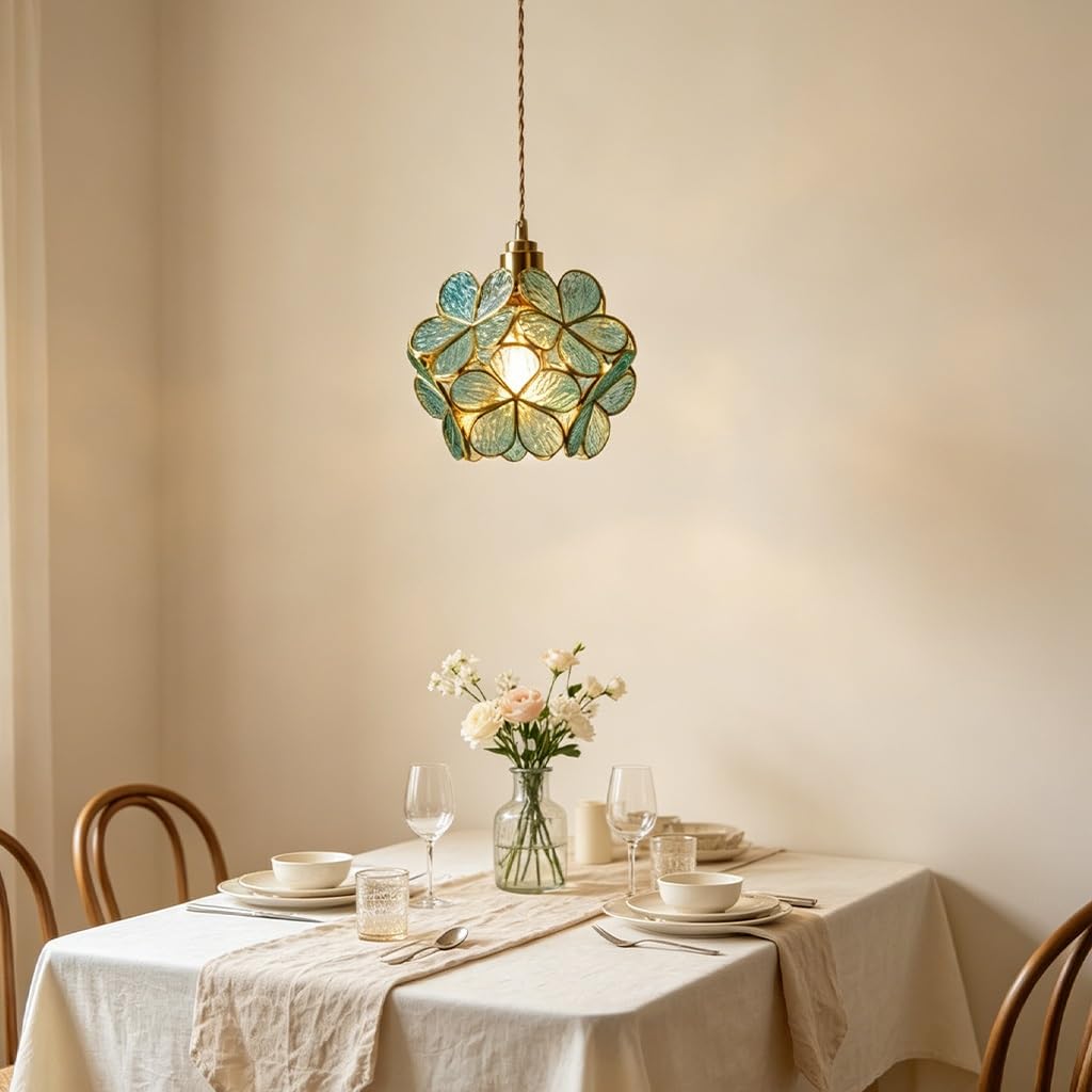Mały żyrandol wiszący Stylowa lampa wisząca w kształcie kwiatu metalowa z regulacją wysokości szklanym kloszem i oprawką E27 do salonu sypialni kuchni przedpokoju jadalni lub domowego biura