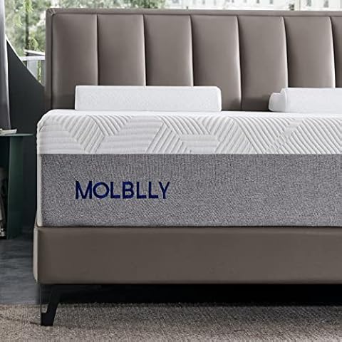 10 Inch Queen Size Mattress, Molblly Gel Memory Foam Mattress in a Box, for Cool Sleep & Pressure Relief, Medium Firm Mattress, 10-Year Warranty Cover