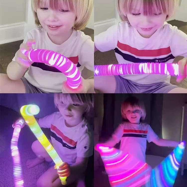 12PCS Multicolor Light Up Glow Necklaces Bracelets Party Favors Accessories for , Glow Sticks Pop Tubes for kids,Glow Birthday Camping Wedding Party Supplies Decorations for Boys Girls - Image 4