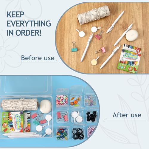 Bead Organizer Box, 30pcs Small Clear Plastic Storage Containers, Craft Storage Box Features Hinged Lid and Labels, Mini Boxes for Bracelets, Jewelry, Diamonds, Clay Beads, Screws, Seeds, Small Parts - Image 5