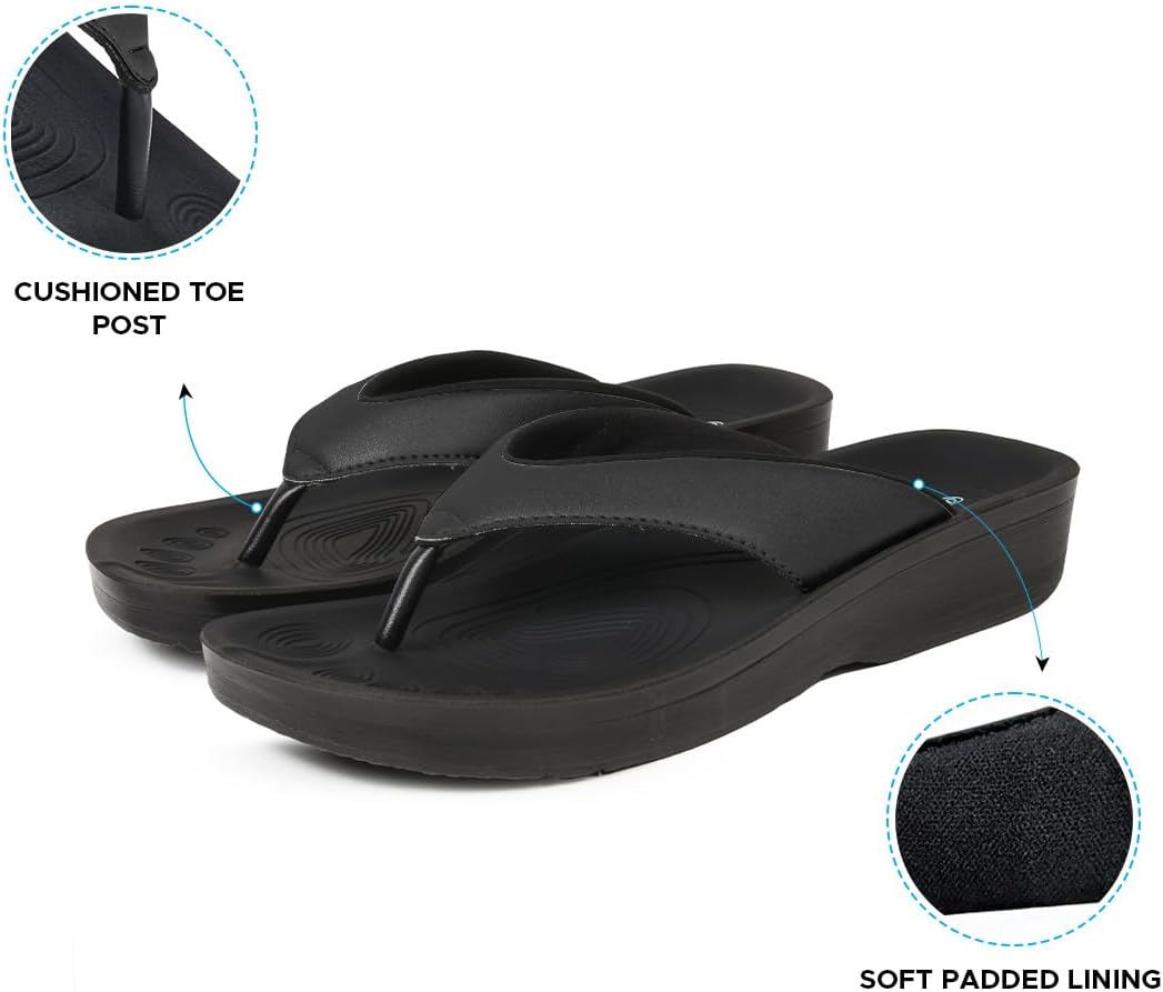 AEROTHOTIC Flip Flops for Women with Arch Support Plantar Fasciitis Orthopedic Cushioned Footbed Comfortable Non-Slip Sole with Padded Straps Dressy Casual Recovery Women Sandals - Image 6