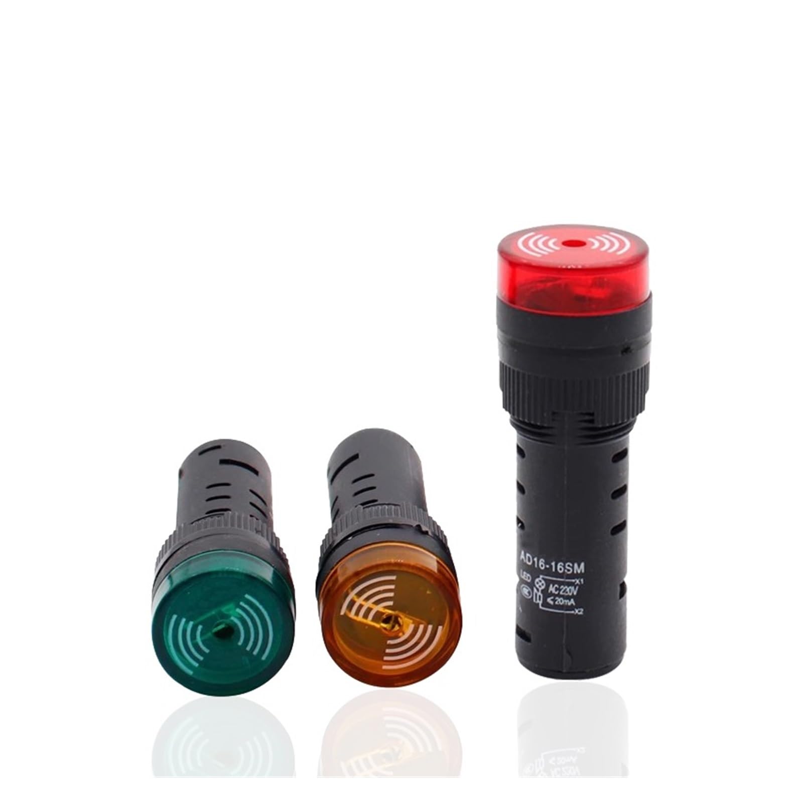 ICXLPMC 10pcs AD16-16SM Green AC220V 16mm LED Flash Alarm Indicator Buzzer Signal Lamp ICXLPMC
