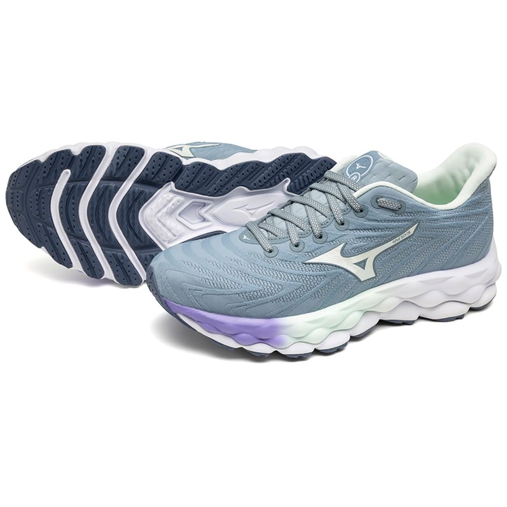Mizuno Wave Sky 9 – Scarpe da corsa da donna – Bianco neve/Silver Birch/Ultramarine