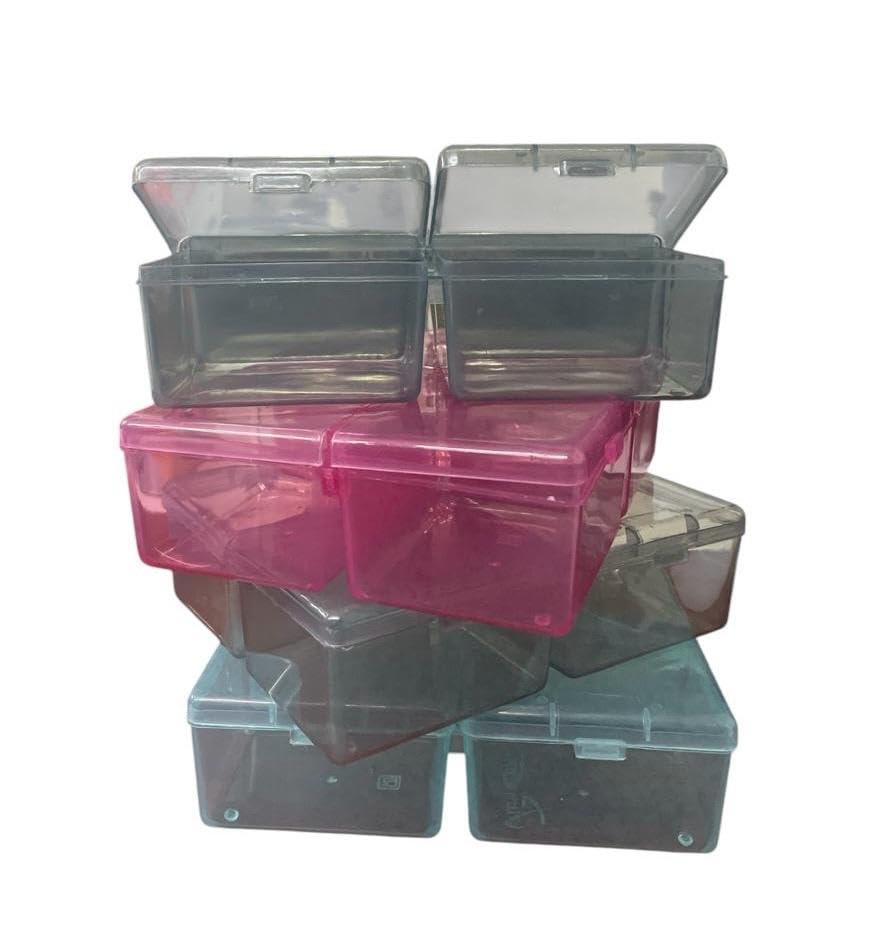 C.S.M CSM Plastic Compartment Storage Box with Individual Lids(4IN1-4) 4 Compartments, Rectangular, Multicolor, Pack of 4