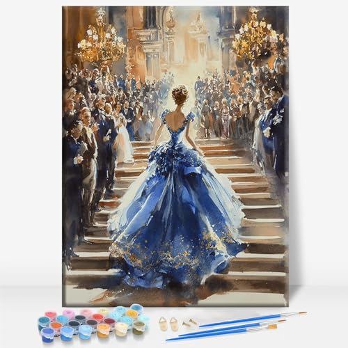 Aeontinity Evening Party Bougie Boujee Goddess Framed Canvas DIY Paint by Numbers Kit Bar Cafe Cave Home Room Wall Bathroom Porch Patio Decor Gift, 16 x 12 Inch
