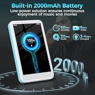 160GB MP3 Player with Bluetooth and WiFi – SWOFY D08 Android 13 Music Player with Spotify/Pandora/Audible/FM Radio, 4" Touchscreen, Built-in Speaker, MP4 Player Supports Play Store