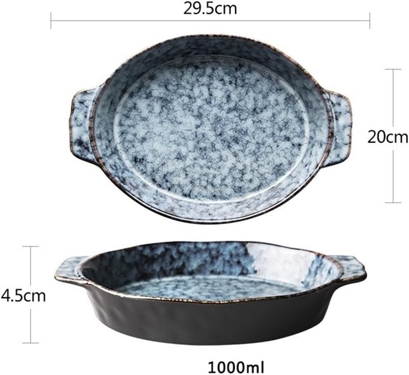 Lasagna Pans Ceramic Round Lasagna Pans Deep with Handles 1000ML 11.5inch Casserole Dishes for Oven, Porcelain Baking for Baking Cake