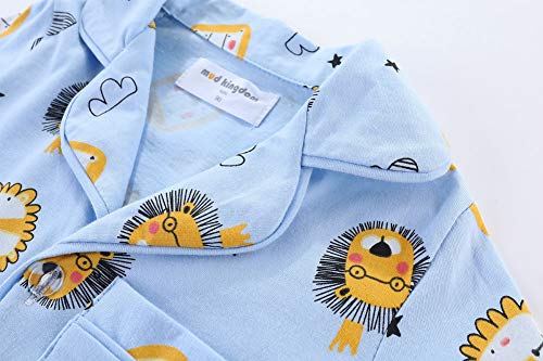Mud Kingdom Little Boys Girls Pajamas Set Cute Funny Cartoon Button Down4