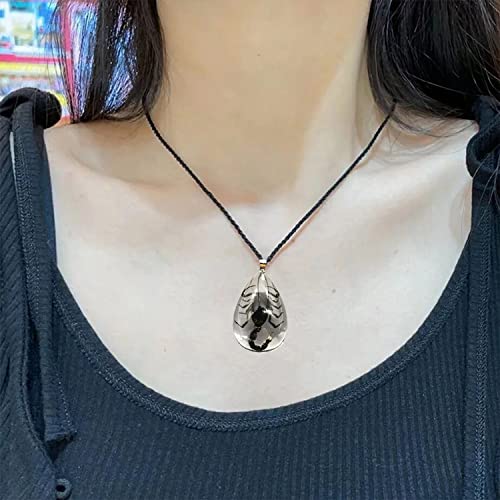 Cxuemh Black Scorpion Necklace Resin Necklace Bug Necklace Transparent Scorpion Pendant Real Black Scorpion Specimen Clear Necklace Scorpion Necklace For Women Men (Transparent) #TOP4