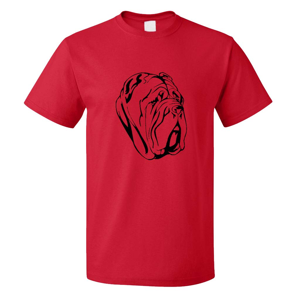 Custom Funny Graphic T Shirts for Men Neapolitan Mastiff Head Black Cotton Top
