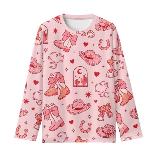 Image of WELLFLYHOM Long Sleeve T-Shirt for Boys Girls 3-16 Years Old Tee Tops Crewneck Pullover Shirts Fall Outfits