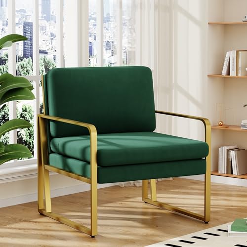ALISH Accent Chairs, Upholstered Armchair Modern Living Room Chairs Linen